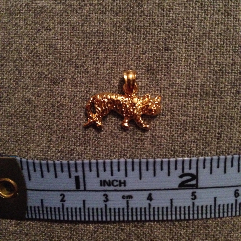 14K Gold Plated Tiger Charm